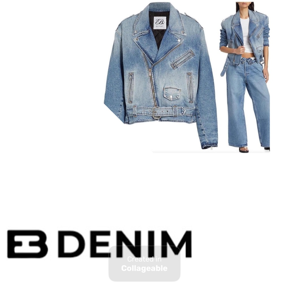 ‼️WOW‼️EB Denim Motorcycle Denim Jacket in Luca‼️No Longer Available on Line‼️